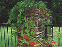 Fence post at the garden.